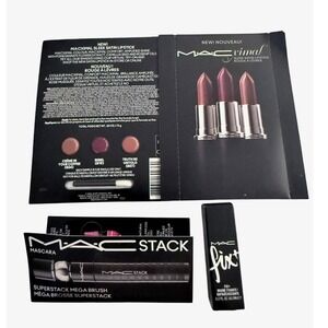 MAC Cosmetics MACStack Mascara FIX+ Setting Spray Lipstick Sampler Trio New‎
